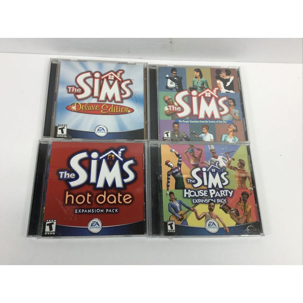 The Sims Lot Of 4 EA Games Hot Date‎ House Party The Sims The Sims Delux Edition